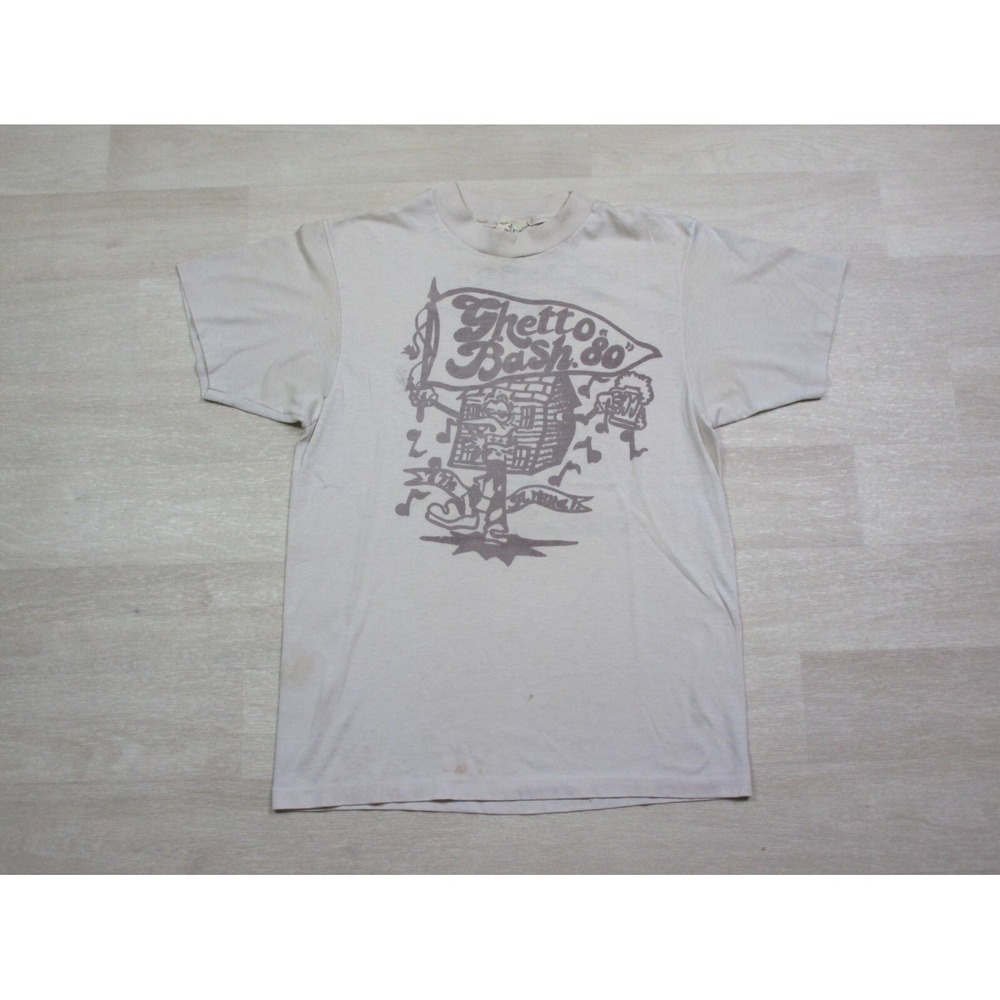 Vintage 1980 Ghetto Bash T Shirt (M) Single Stitched Marijuana Beer Ohio Party‎